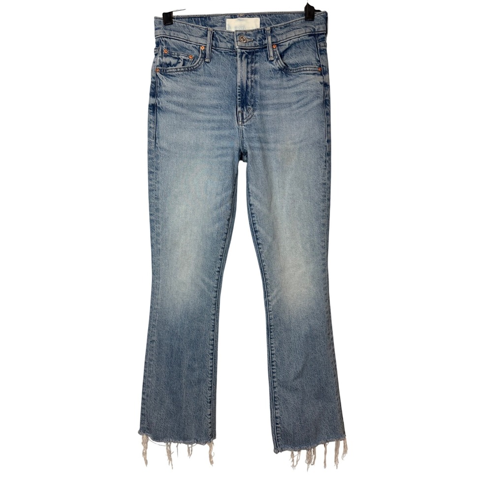 MOTHER SUPERIOR The Outsider Flood Frayed Hem High Rise Bootcut Jeans, Size 26